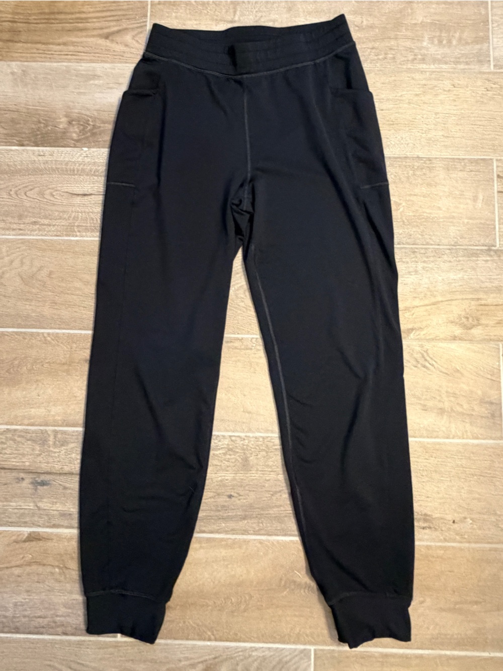 Fabletics Black Women’s Jogger Athleisure Leggings with Side Pockets